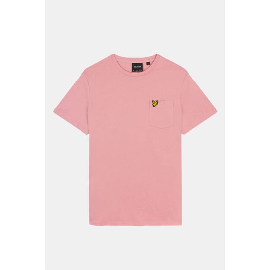 Lyle & Scott camiseta rosa con bolsillo en el pecho y palma - Image 2
