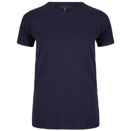 Presly & Sun Tee SS Steve Cuello en V Azul - Image 1