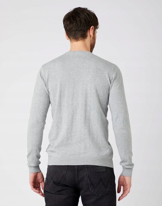 GB - Wrangler - crew knit mid grey mel - Image 2