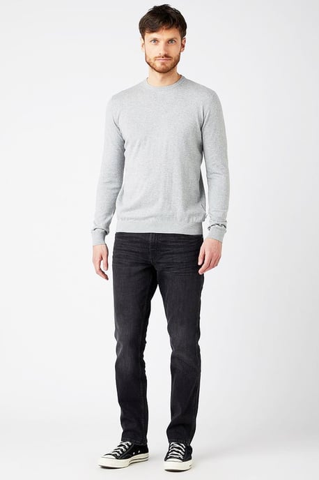 GB - Wrangler - crew knit mid grey mel - Image 3