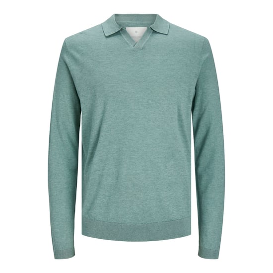 Jack & Jones Jersey Cigor Lino Cuello Dividido Verde - Image 1