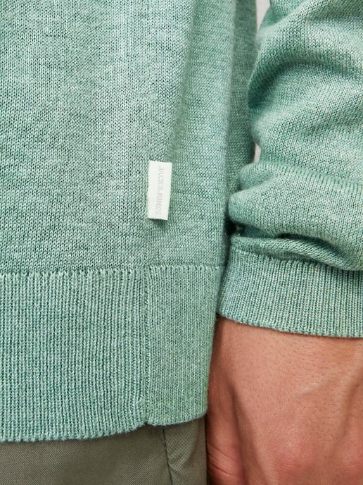 Jack & Jones Jersey Cigor Lino Cuello Dividido Verde - Image 4