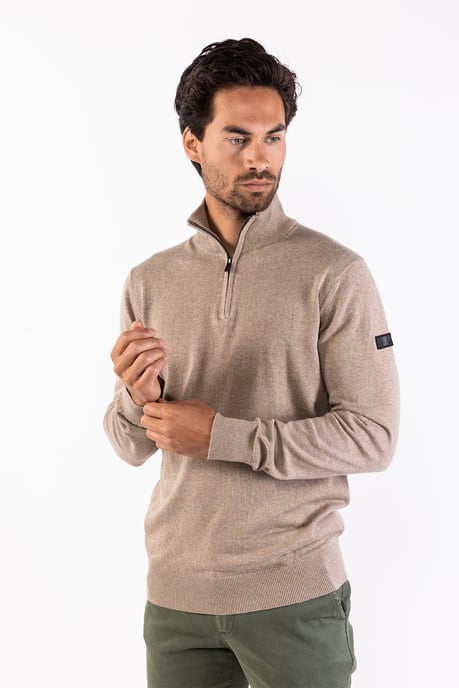 Presly & Sun Jersey Jersey de punto con cremallera Lewis Beige - Image 2