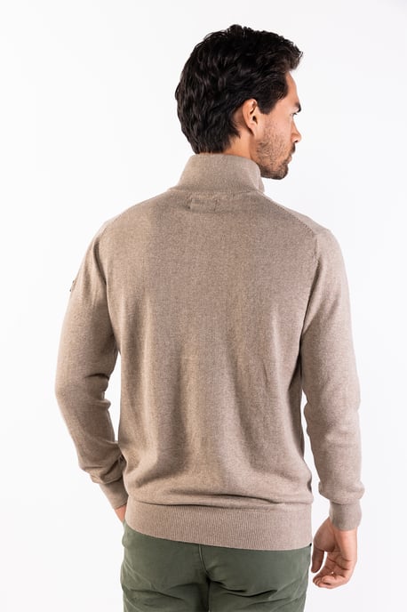 Presly & Sun Jersey Jersey de punto con cremallera Lewis Beige - Image 3