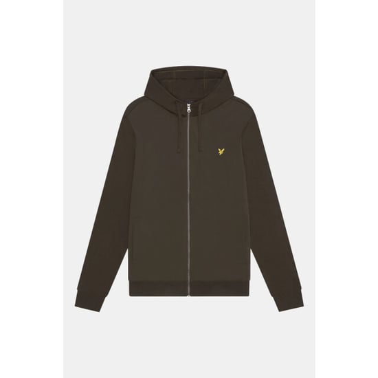 Lyle & Scott Hybrid sudadera con capucha verde oliva con cremallera - Image 6