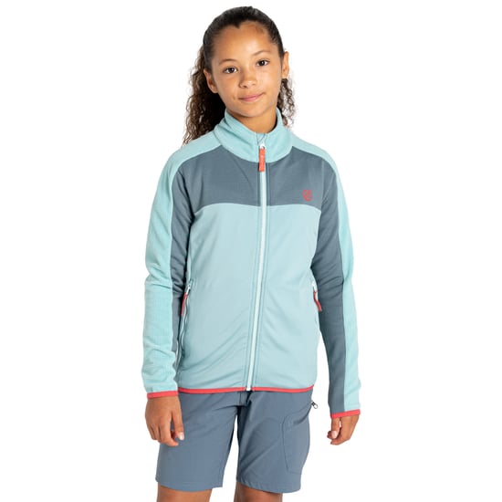 Dare 2B Childrens/Kids Emergent IV Stretch Midlayer (Element Grey/Aquifer) - Image 4