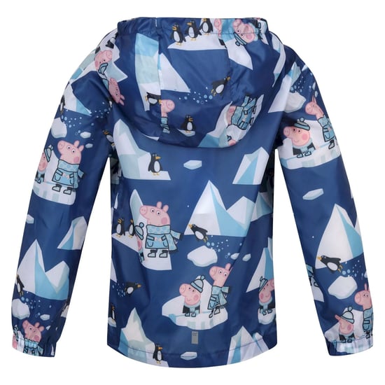 Regatta Childrens/Kids Penguin Peppa Pig Packaway Waterproof Jacket (Space Blue/Arctic Blue) - Image 2