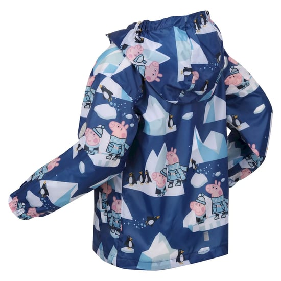 Regatta Childrens/Kids Penguin Peppa Pig Packaway Waterproof Jacket (Space Blue/Arctic Blue) - Image 4