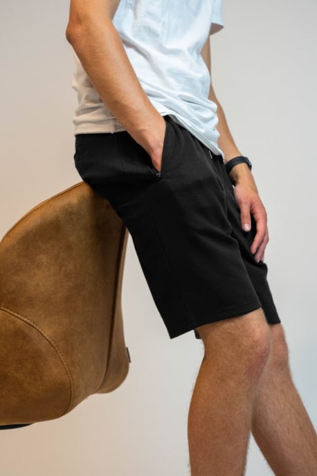 Mario Russo Pantalones Cortos Piqué Negro - Image 3