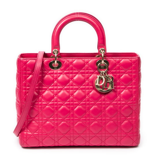 Dior Large Lady Dior Zip en Rosa fucsia Piel de becerro - Image 1