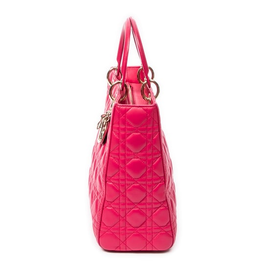 Dior Large Lady Dior Zip en Rosa fucsia Piel de becerro - Image 3