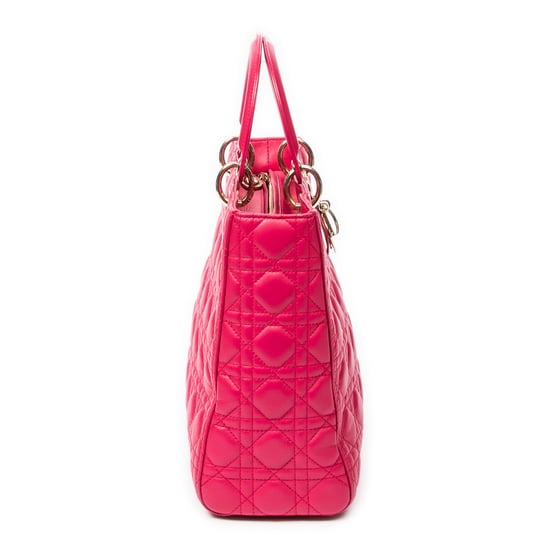 Dior Large Lady Dior Zip en Rosa fucsia Piel de becerro - Image 4