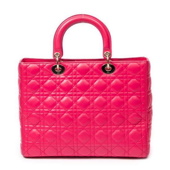 Dior Large Lady Dior Zip en Rosa fucsia Piel de becerro - Image 5