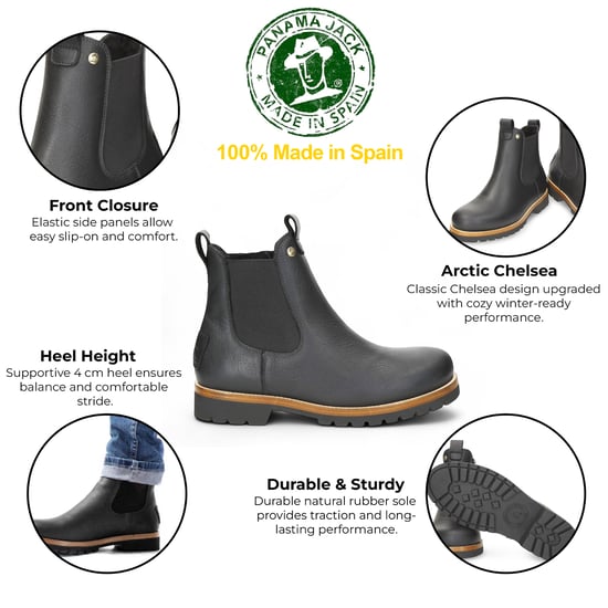 Botas Chelsea impermeables de cuero negro Beny Igloo C1 para hombre de Panama Jack - Image 2