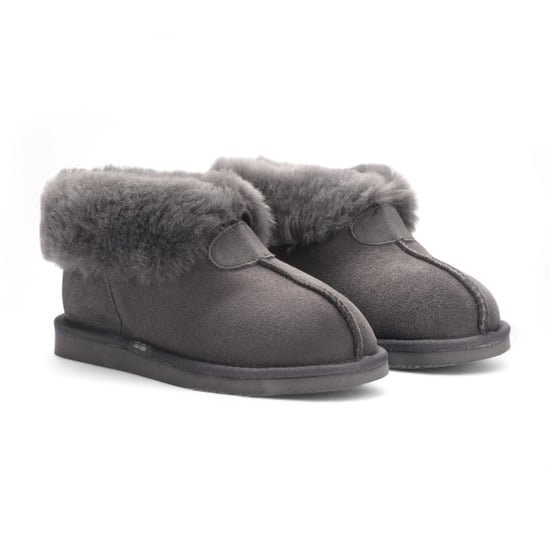 Botines de ante de oveja para mujer, color gris, sin cordones, para invierno - Glaciar - Image 3