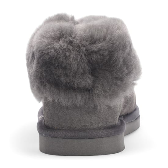 Botines de ante de oveja para mujer, color gris, sin cordones, para invierno - Glaciar - Image 5