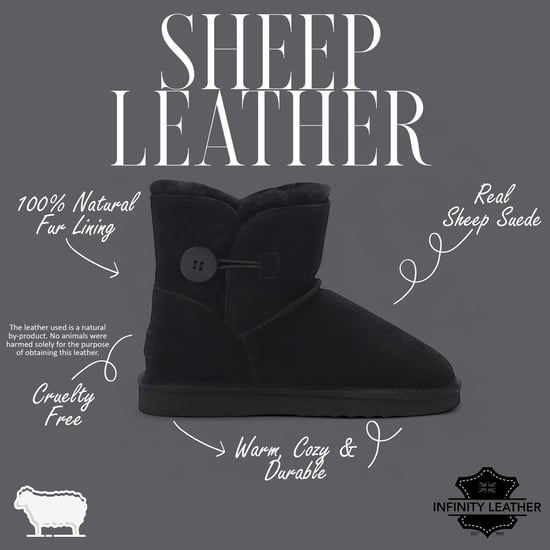 Botas de invierno cálidas de ante y piel de oveja para mujer, color negro - Alpine - Image 2