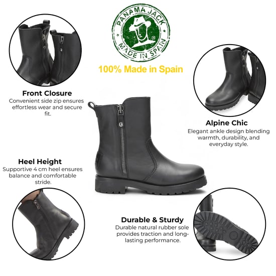 Botines Panama Jack Fabi Igloo B1 de piel impermeable en color negro para mujer - Image 2