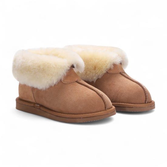 Botines de ante de oveja para mujer, color tostado, sin cordones, para invierno - Glaciar - Image 3