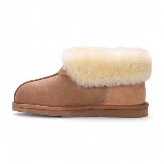 Botines de ante de oveja para mujer, color tostado, sin cordones, para invierno - Glaciar - Image 4