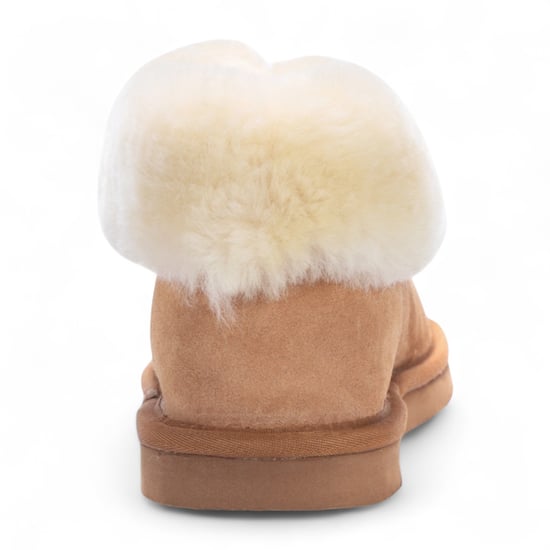 Botines de ante de oveja para mujer, color tostado, sin cordones, para invierno - Glaciar - Image 5