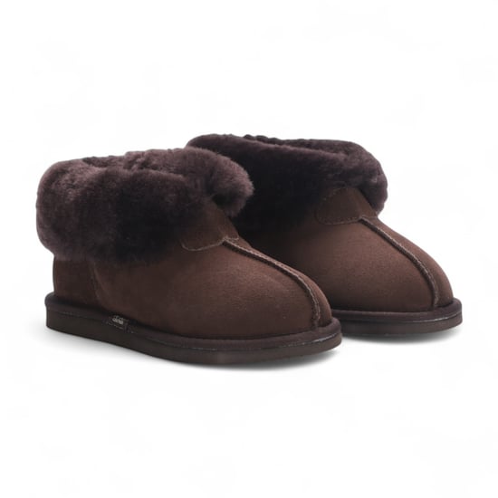 Botines de ante de oveja para mujer, color marrón, sin cordones, para invierno - Glaciar - Image 3