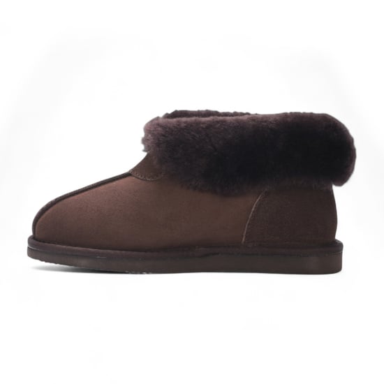 Botines de ante de oveja para mujer, color marrón, sin cordones, para invierno - Glaciar - Image 4