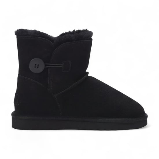 Botas de invierno cálidas para mujer, de piel de oveja, ante y marrón tostado - Alpine - Image 1