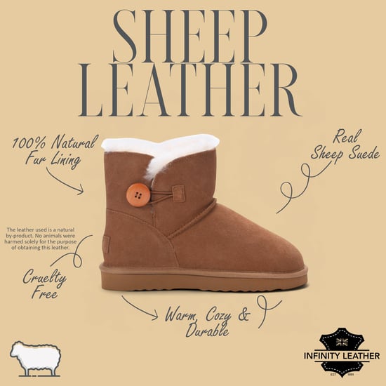 Botas de invierno cálidas para mujer, de piel de oveja, ante y marrón tostado - Alpine - Image 2