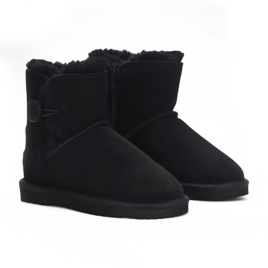 Botas de invierno cálidas para mujer, de piel de oveja, ante y marrón tostado - Alpine - Image 3