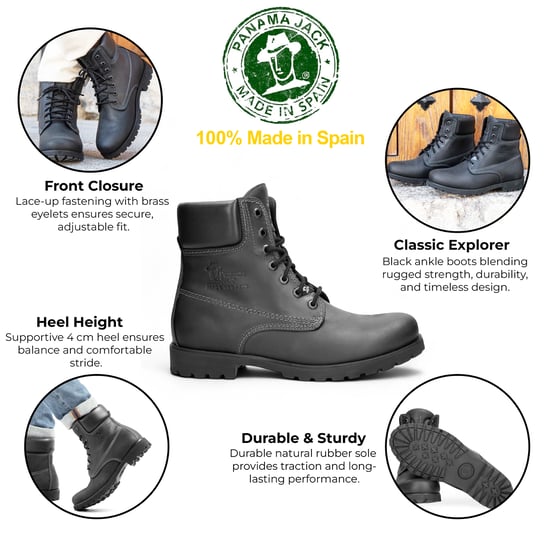Botines impermeables de cuero negro Panama Jack 03 C3 para hombre - Image 2