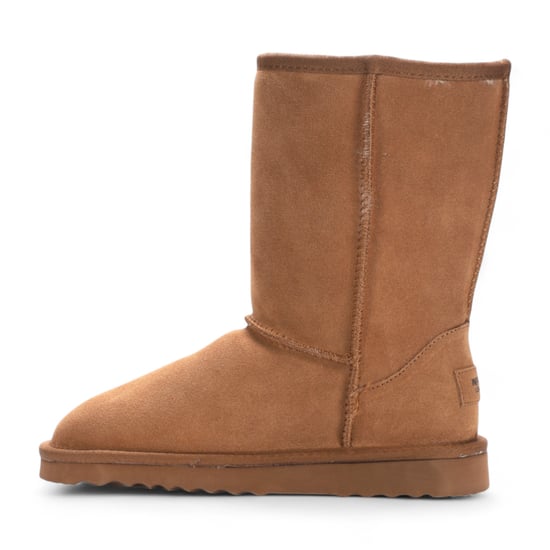 Botas de invierno sin cordones de piel de oveja auténtica color castaño para mujer - Atardecer - Image 4