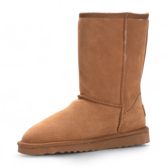 Botas de invierno sin cordones de piel de oveja auténtica color castaño para mujer - Atardecer - Image 5