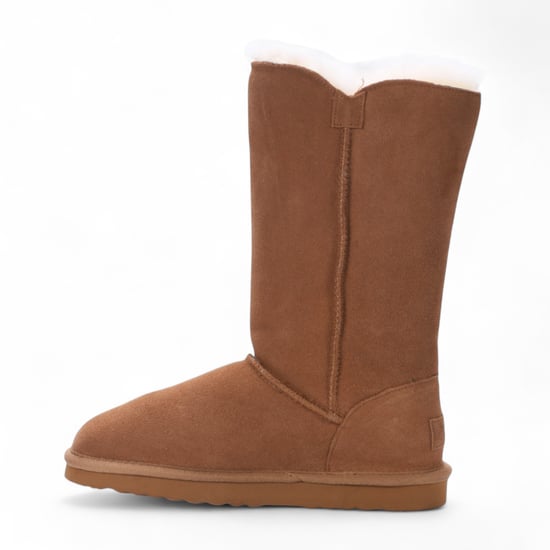 Botas de invierno cálidas de ante de oveja color canela para mujer - Willow - Image 4