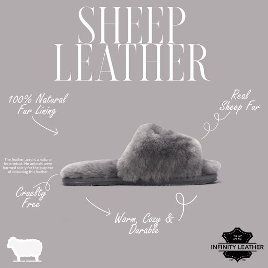 Pantuflas de piel de oveja para mujer, cálidas, grises, para invierno - Nordic - Image 2