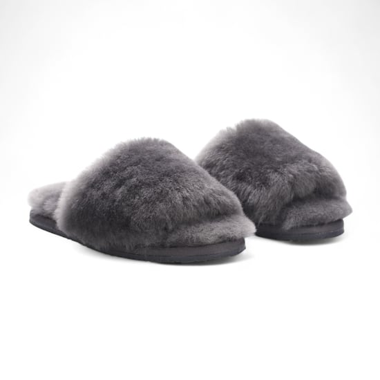 Pantuflas de piel de oveja para mujer, cálidas, grises, para invierno - Nordic - Image 3
