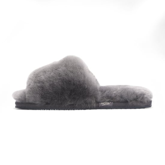 Pantuflas de piel de oveja para mujer, cálidas, grises, para invierno - Nordic - Image 4