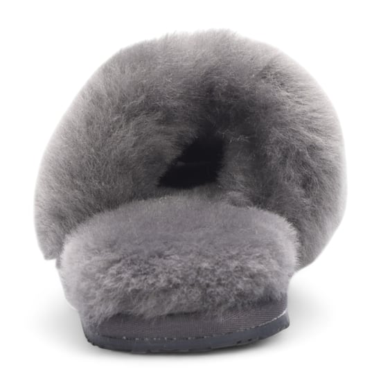 Pantuflas de piel de oveja para mujer, cálidas, grises, para invierno - Nordic - Image 5
