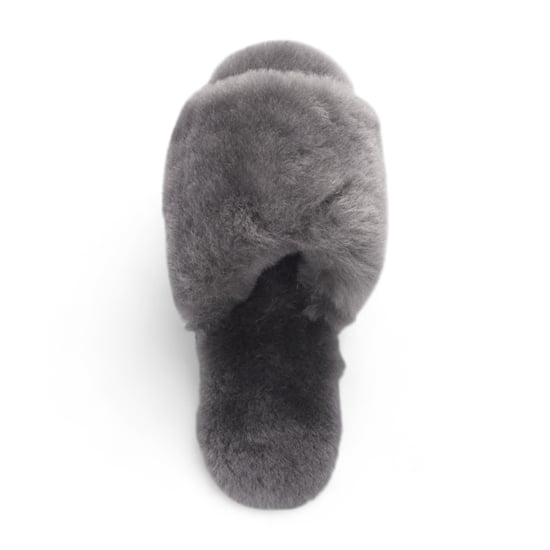 Pantuflas de piel de oveja para mujer, cálidas, grises, para invierno - Nordic - Image 6