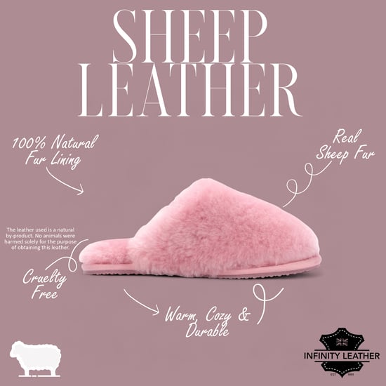 Pantuflas de piel de oveja para mujer, cálidas, rosas, de invierno - Aurora - Image 2