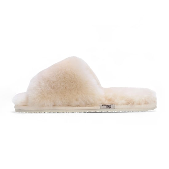 Pantuflas de piel de oveja para mujer, cálidas, color beige, para invierno - Nordic - Image 4