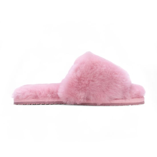 Pantuflas de piel de oveja para mujer, cálidas, rosas, de invierno - Nordic - Image 1