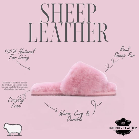 Pantuflas de piel de oveja para mujer, cálidas, rosas, de invierno - Nordic - Image 2