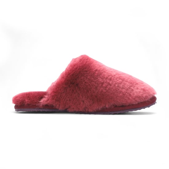 Pantuflas de piel de oveja para mujer, cálidas, color burdeos, estilo mule de invierno - Aurora - Image 1