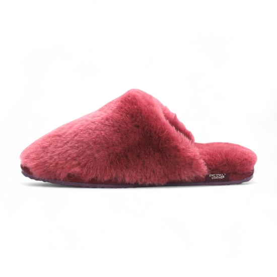 Pantuflas de piel de oveja para mujer, cálidas, color burdeos, estilo mule de invierno - Aurora - Image 4