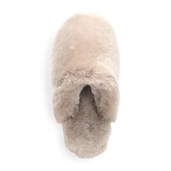 Pantuflas de piel de oveja para mujer, color topo, cálidas, de invierno - Aurora - Image 6