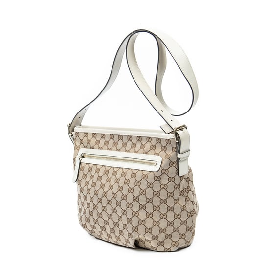 Gucci Front Zip Messenger  en Beige Lienzo - Image 2