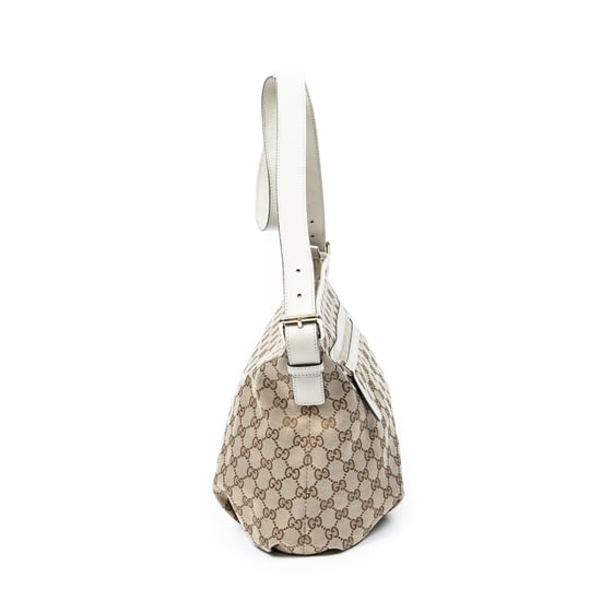 Gucci Front Zip Messenger  en Beige Lienzo - Image 4