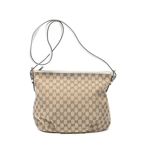 Gucci Front Zip Messenger  en Beige Lienzo - Image 5