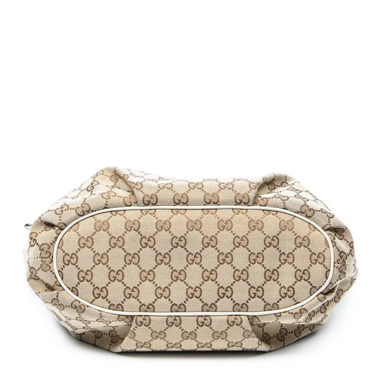 Gucci Front Zip Messenger  en Beige Lienzo - Image 6
